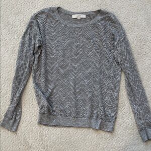 LOFT Charcoal Chevron Pattern Sweater